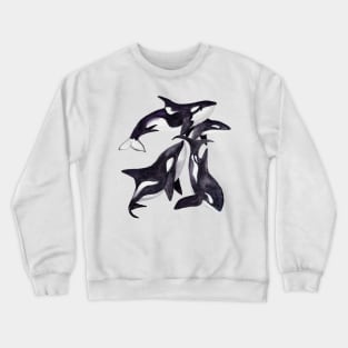 Orcas and Seal with blue fish Crewneck Sweatshirt